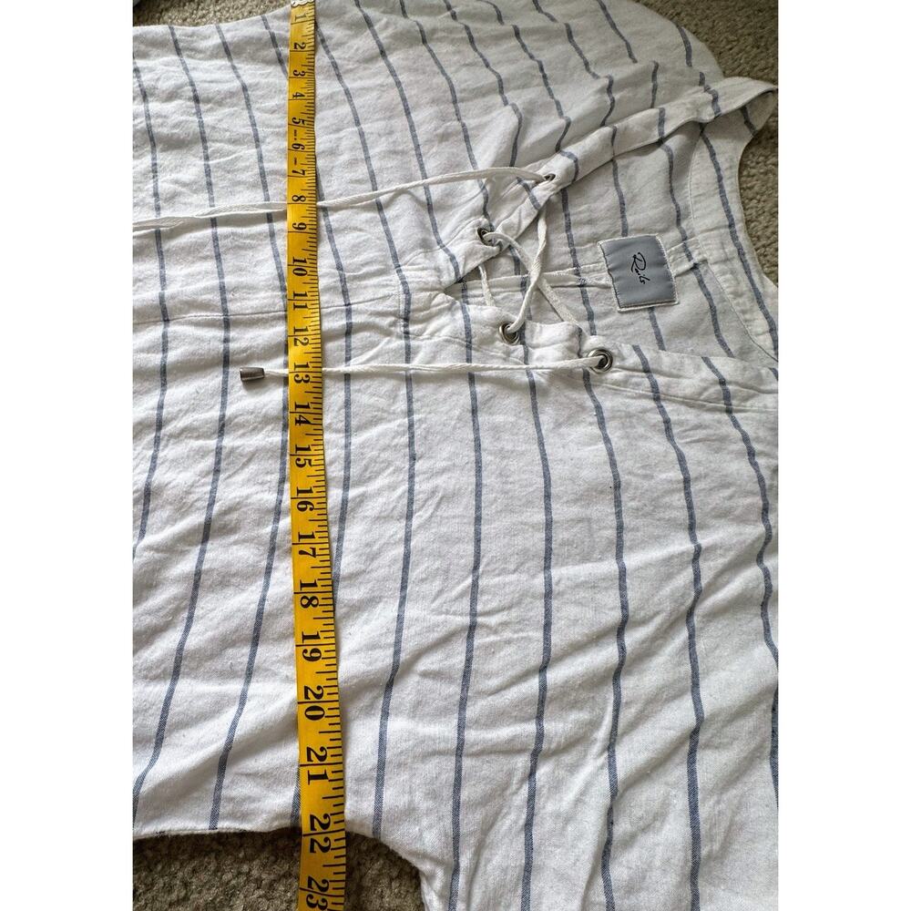 Rails Lily Positano Stripe Linen Blend Lace Up Top Women’s Small - Picture 5 of 7